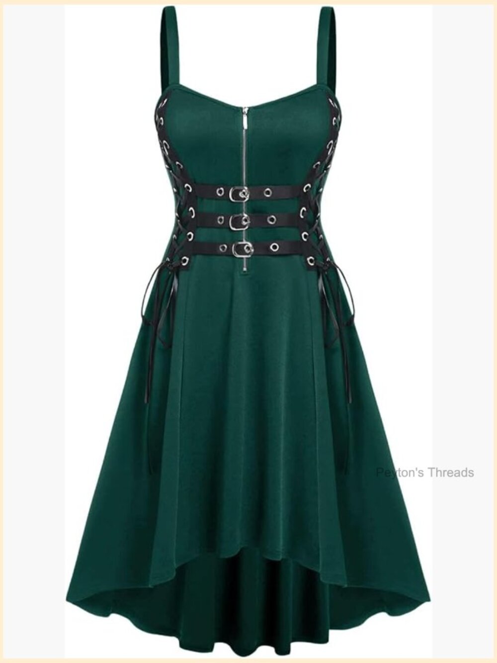 Plus Size Sleeveless Wrap Maxi Dress with Spaghetti Straps Gothic Punk Style